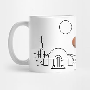 Galactic Sunset Apparel: Journey to the Desert Planet! Mug